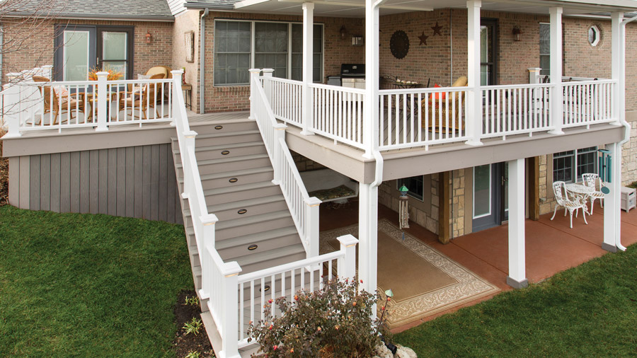 An accent deck railing designed to stand out and enhance a deck's look