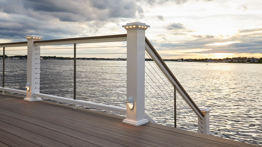 TimberTech composite railing with sleek, stylish cable runs