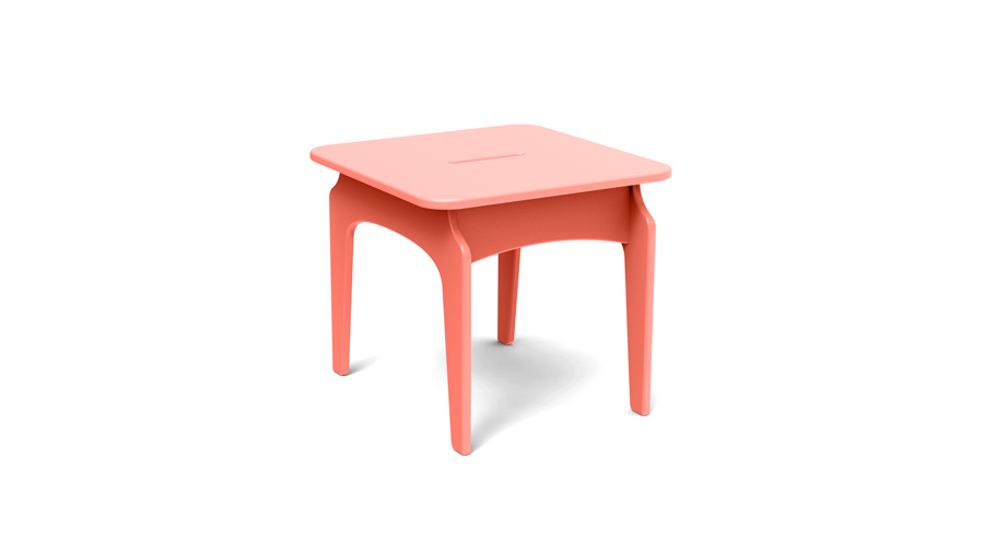 A TimberTech Invite Collection Aside Table in Coral