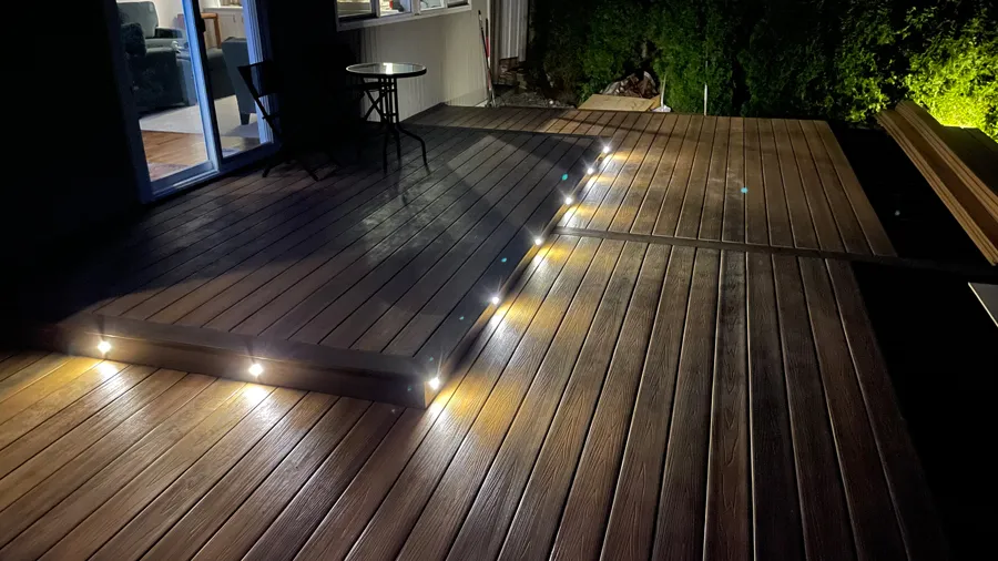 Deck tip: use lighting to point out potential hazards like steps or raised platforms
