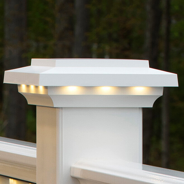 TimberTech's Island lighted post caps, perfectly suited for a nautical-looking deck
