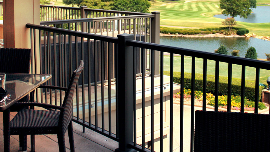 An AFCO metal deck railing
