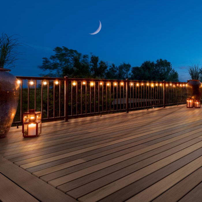 Beautiful composite deck at night