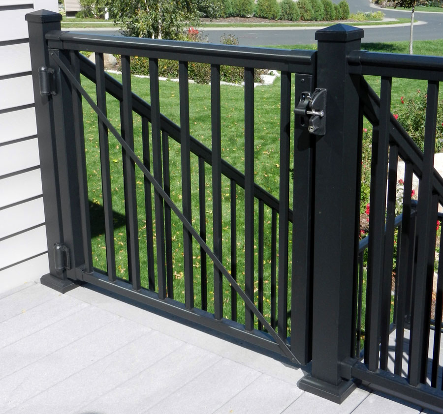 An adjustable gate to complete an AFCO deck railing