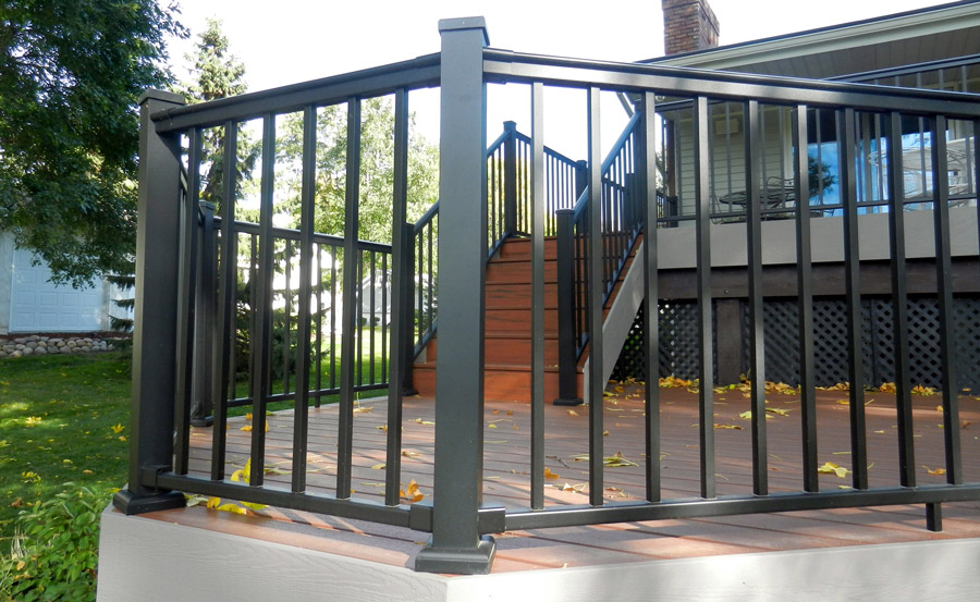 An AFCO railing with an angled section