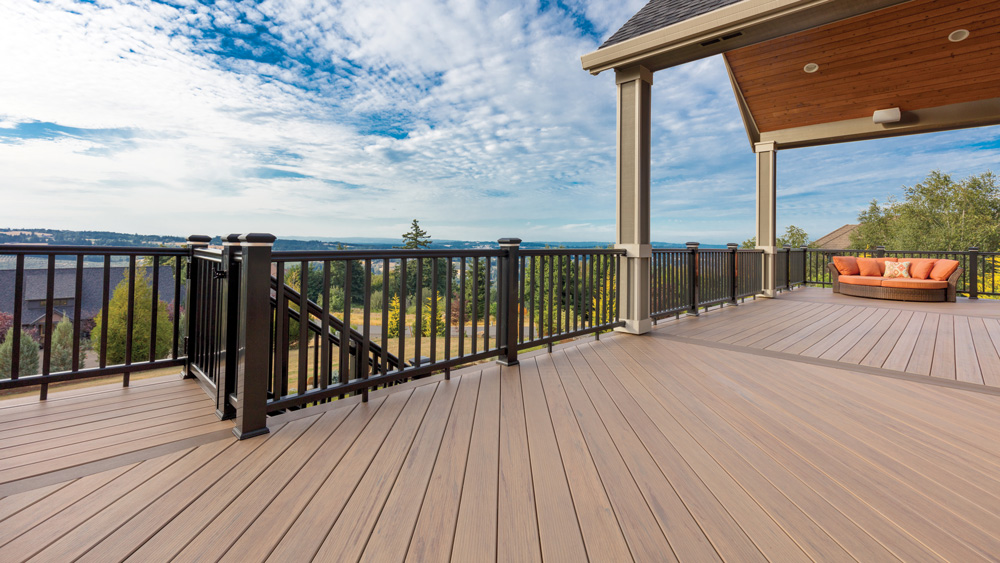 You can see the brilliant color mixes in TimberTech Pro composite deck boards