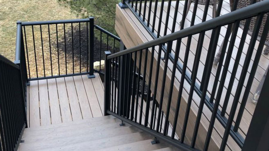 Century Aluminum Deck Railing on stairs