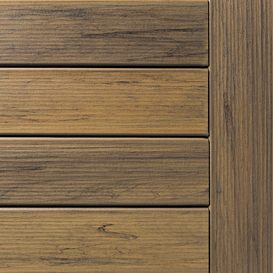 TimberTech Composite Legacy decking, pictured in Tigerwood finish