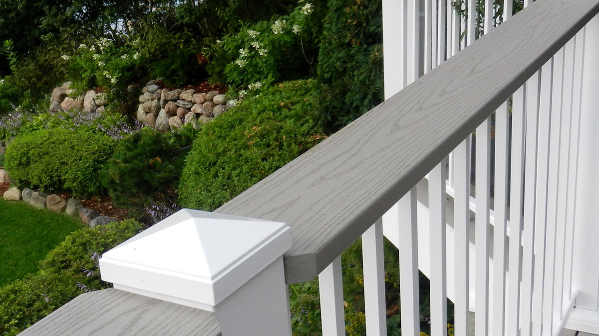 AFCO Flat Top Deck Railing with a drink rail installed