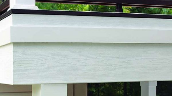 Trex Woodgrain White Fascia Boards creating a finished look on a deck