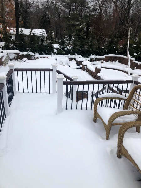 Even beneath the snowy drifts, David's deck and Trex railing stands out