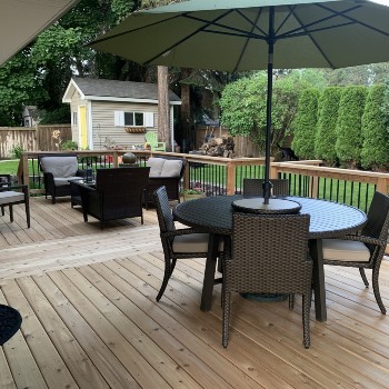 Add guest seating and comfortable deck and patio furniture highlighting your outdoor space