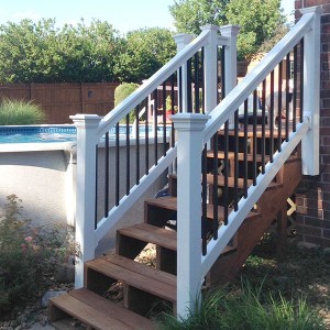 Mount the gorgeous Durables Vinyl railing line of Bradford railing along your home's DIY deck stairs