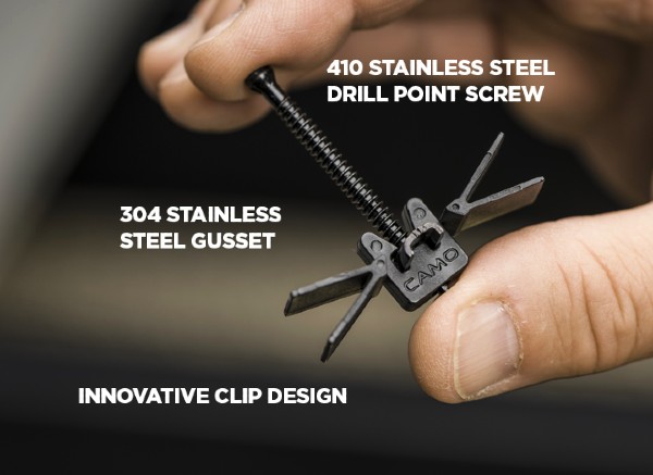 CAMO EDGEXMETAL Clips are a strong and hidden deck fastener option for attaching decking to metal deck framing