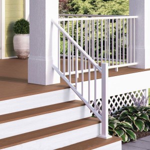 Choose the stunning Deckorators ALX Classic Railing system to secure and protect your deck staircase