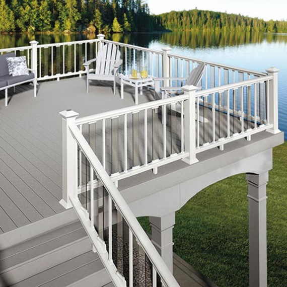 Find out how to shop for composite railing, such as this Deckorators CXT Pro deck railing line, and complete your home's deck space