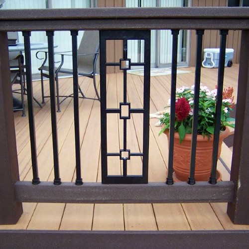 Dekor Perfect Panels allow a centerpiece style for deck railing sections for your outdoor living space