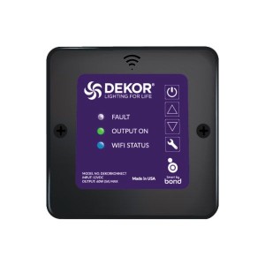 Change the mood and brightness of your home, deck, and landscape lighting by the phone in your hand with the Dekor Wifi Dimmer