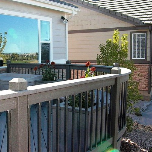 Install Dekor square balusters along your wood deck rails to create a stylish and modern new look