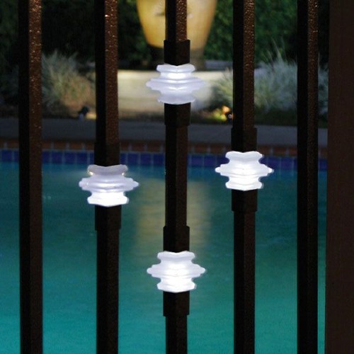 Innovative and modern, Dekor lighted Casey Collar Balusters give a touch of pizazz to your deck railing design