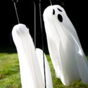 Create DIY Halloween ghost decorations using household items and hanging them on the Hold It Mate Extension Hook Bundle