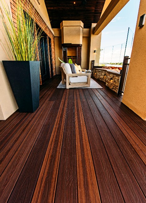 Envision deck boards feature a solid EverGrain core and a compressed and strong capstock coat