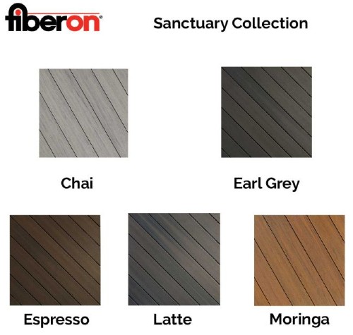 The Fiberon Sanctuary range of decking colors