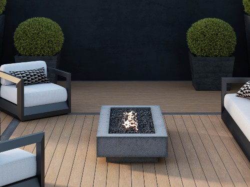 Adding outdoor firepits and fire tables can keep family and friends warm through chilly winter months