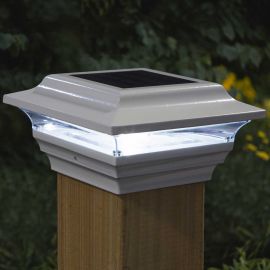 With a delicate design and a clear cool white light temperature, the Imperial Solar Post Cap Light from Classy Caps add a decorative touch to your deck railing
