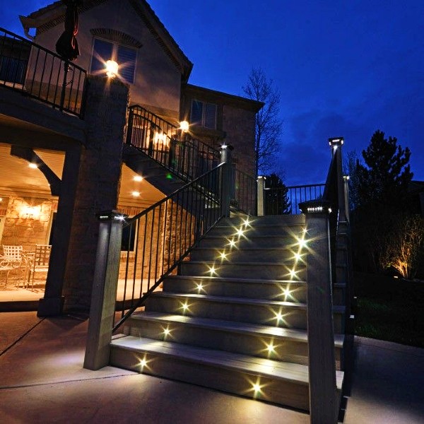 Add recessed stair lights to your home's outdoor livin space today