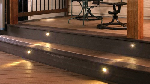 Stair and step lighting should be installed along your outdoor living space to protect family, friends, and guests