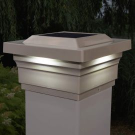 With a tall, level base and a subtle touch of light on the 4 sides, the Majestic Solar Deck Post Cap Light provides a light touch of solar light