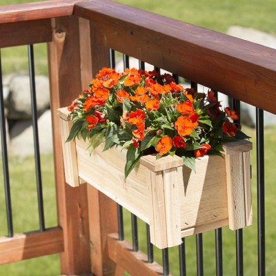 How does your garden grow? All along your deck railing of course with movable deck railing accessories to keep your plants and flowers up off the deck floor