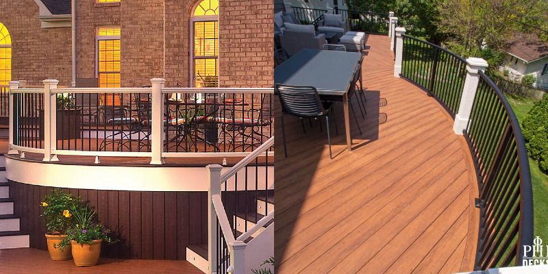 Installing curved deck railing allows you to emphasize the layout of your outdoor deck space while still wowwing the crowd