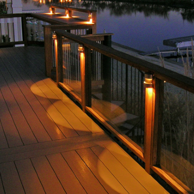 Deck post mount lights add a touch of architectural touch of detail to your deck lighting design for increased safety