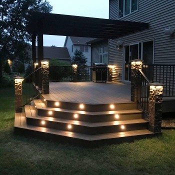 Simple and delicate, recessed deck stair lights can brighten up your outdoor deck stair area