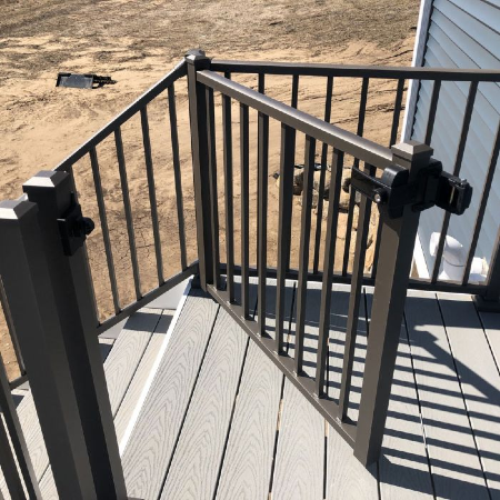 Find out more about how easy it is to build a gate for your deck, porch, or fence such as this stunning metal deck gate from Westbury Aluminum Railing