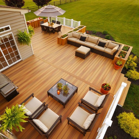 Adding Fiberon decking, such as these beautiful deck boards in Fiberon Ipe, can help you get a gorgeous, long-lasting deck