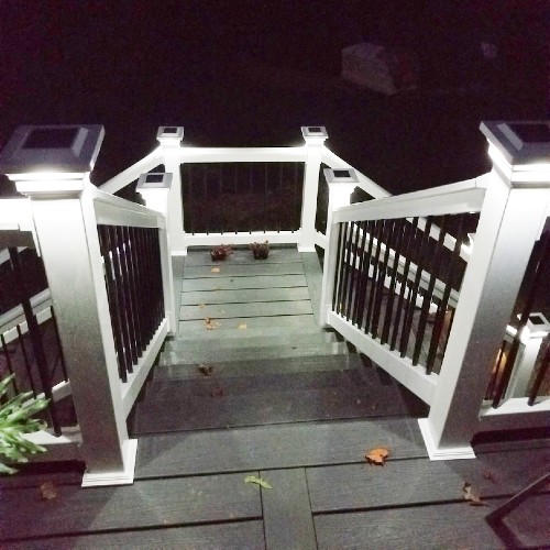 Create an outdoor stair lighting design to keep guests safe while entering and leaving your backyard at night