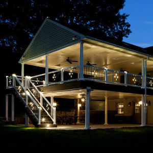 Deck lighting and outdoor lighting systems can both increase the safety of your guests while helping create a magical atmosphere for your home