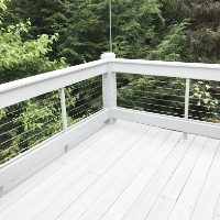 The Feeney CableRail cable railing system can create clean cut deck railing corners