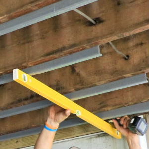 UpSide Deck Ceiling QIT eliminates the need for individual brackets for a quicker and easier installation process